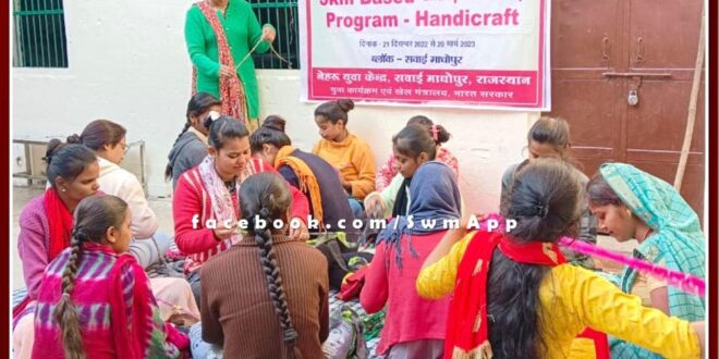 Free handicraft training given to women and girls in sawai madhopur