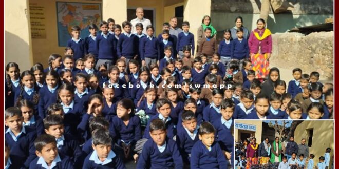 Jerseys distributed by teachers to school children