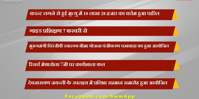 Claim of 10 lakh 28 thousand passed in case of death due to electrocution in sawai madhopur