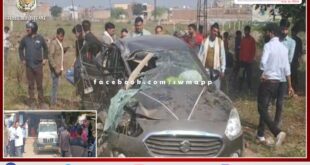 Fierce collision between truck and car in Dholpur