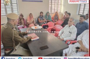 Mantown SHO took the meeting of CLG members in sawai madhopur