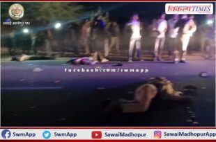 Three youth riding a bike died in a road accident in barmer rajasthan