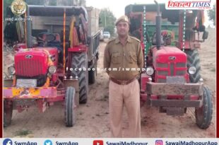 Two tractor-trolley seized while transporting illegal gravel in chauth ka barwara