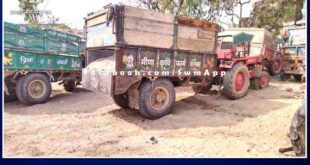 Bonli police station seized 3 tractor-trolleys while transporting illegal gravel