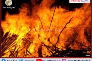 Fierce fire caused by falling power line in bonli