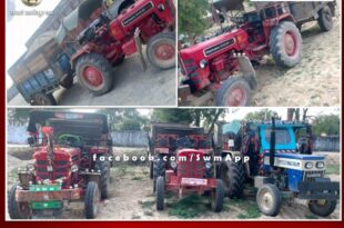 Malarna Dungar police station seized 5 tractor-trolleys while transporting illegal gravel