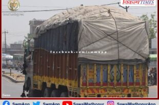 Nine vehicles caught while taking action against overload in bharatpur