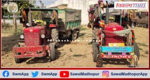 Seized three tractor-trolley filled with gravel in malarna dungar