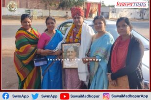 BJP Mahila Morcha National Officer Kirti Singh welcomed in sawai madhopur