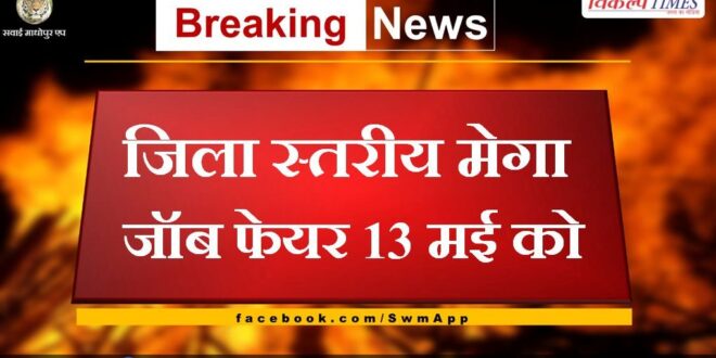 District Level Mega Job Fair on 13th May in sawai madhopur