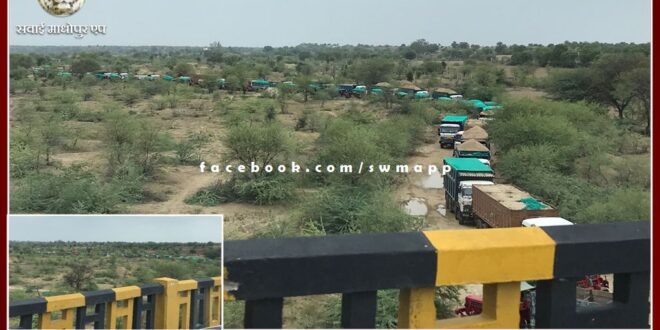 The villagers blocked the arbitrariness of the gravel lease holder in sawa madhopur