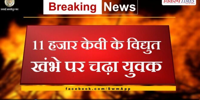 Young man climbed on 11 thousand KV electric pole in dholpur