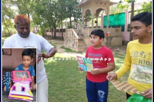 children made artistic items from waste materials in the summer camp in chauth ka barwada