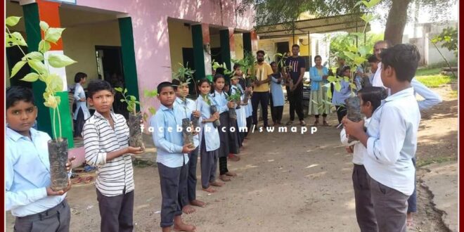 Saplings distributed under one person one plant scheme in sawai madhopur