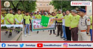 Tiger conservation message given by cycle rally in sawai madhopur