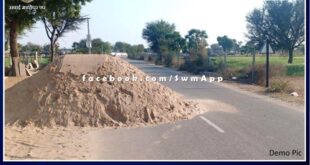 Driver troubled by gravel spread on the road in sawai madhopur