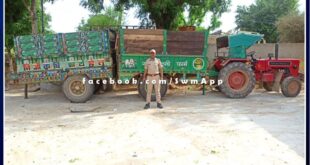 Mitrapur police station seized a tractor and two trolleys transporting illegal gravel in mitrapura sawai madhopur