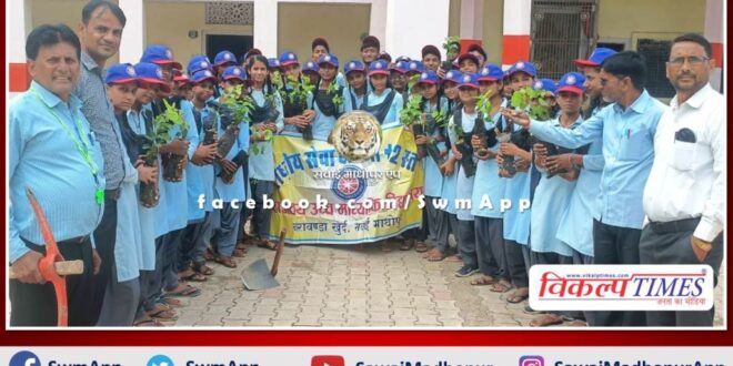Plantation done by the students in sawai madhopur