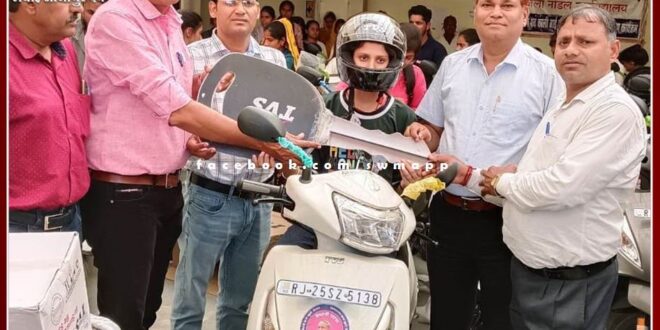 Girls college students got scooters