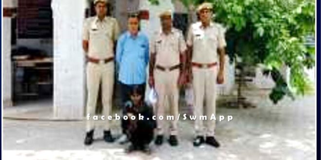 Khandar police station arrested a warrant accused under operation attack in sawai madhopur