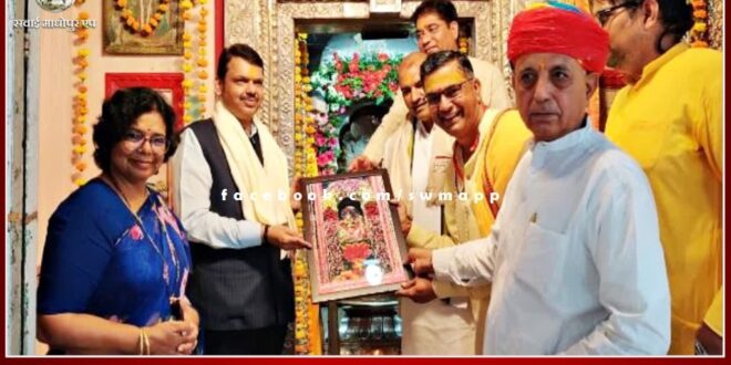 Maharashtra Deputy Chief Minister Devendra Fadnavis visited Jagat Pita Brahma Temple