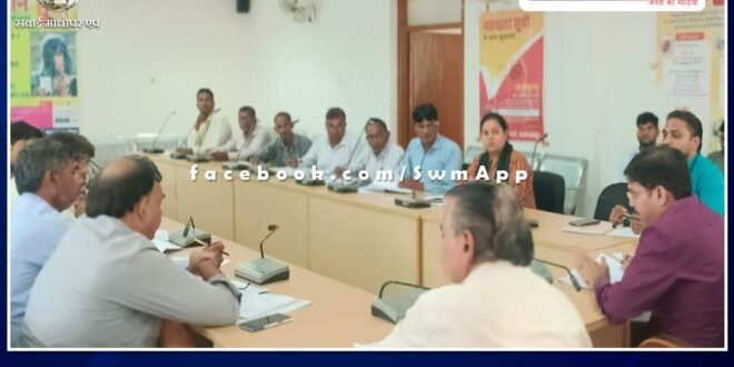 Chief Executive Officer of Zila Parishad sawai madhopur took a meeting of junior engineers and technical assistants