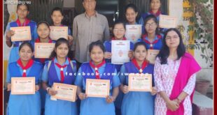 Nipun and Governor Award Certificates given to Rangers of Rani Lakshmi Bai team of Scout Guides.