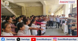 Oath of National Unity administered to volunteers in PG College Sawai Madhopur