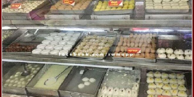 Use by date should be mentioned on the tray of sweets. Sweets manufacturer- Dr. Dharamsingh Meena
