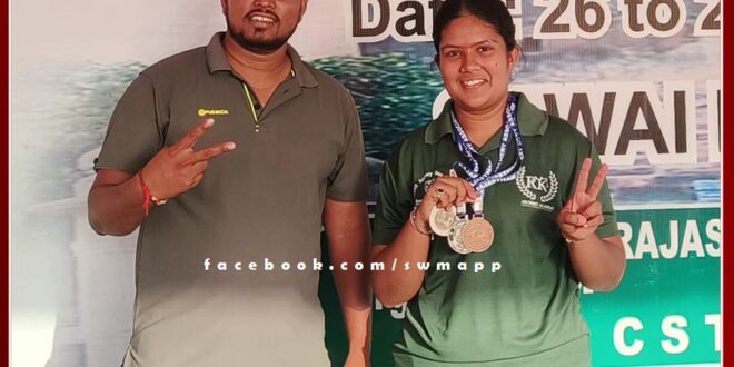 Yashasvi Nathawat won three medals in state level competition