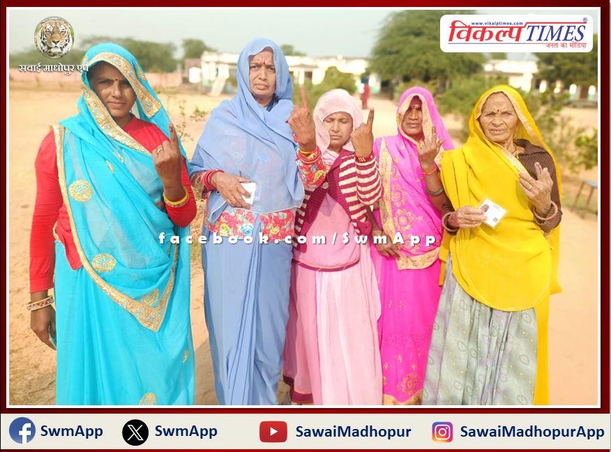 65.33 percent voting took place till 5 pm in the four assemblies of Sawai Madhopur and Gangapur City