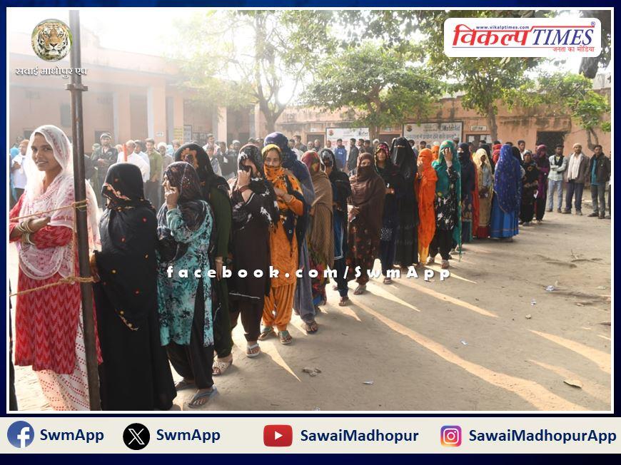 70.22 percent voters voted in four assemblies of Sawai Madhopur and Gangapur city