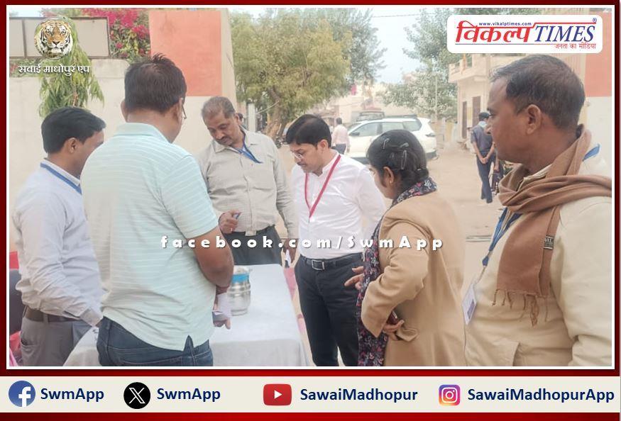 Chief Executive Officer Muralidhar Pratihar inspected the polling booths in sawai madhopur