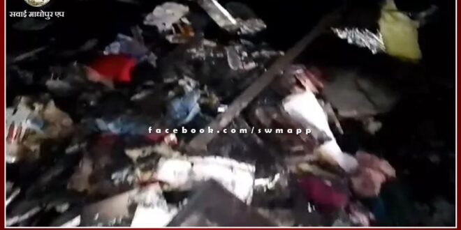 Major fire broke out in saree shop due to short circuit in churu