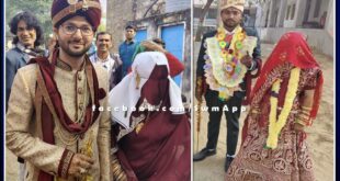 Newly married couples reached the polling station and voted in bamanwas sawai madhopur