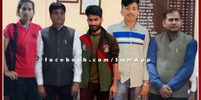 PG college players selected in kota university team