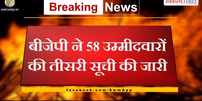 Rajasthan BJP released third list of 58 candidates