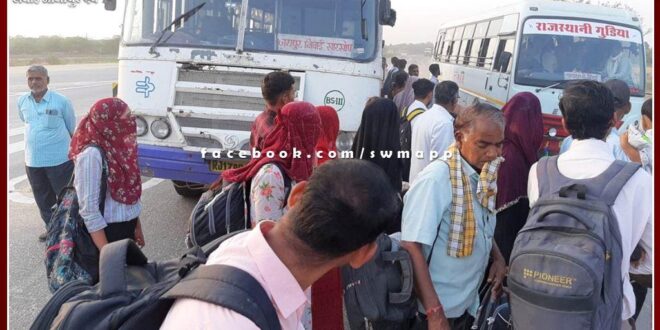 Roadways bus tire burst, passengers narrowly escaped in shivar