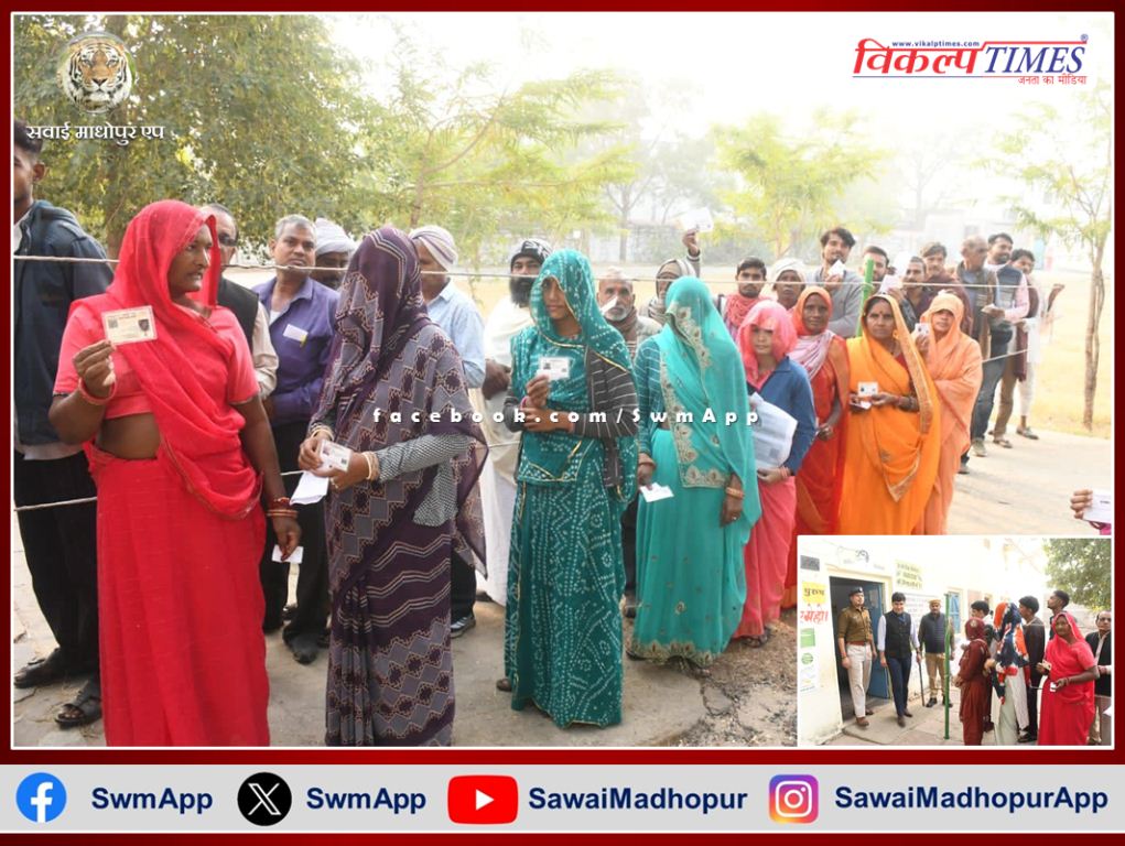 Voting continues at 974 polling stations of the Sawai Madhopur Assembly