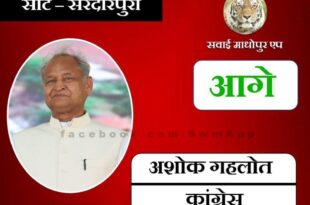 Ashok Gehlot is ahead from Sardarpura seat by 1441 votes