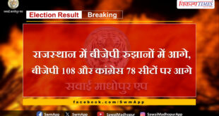 BJP ahead in trends in Rajasthan