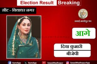 BJP candidate Diya Kumari from Vidyadhar Nagar ahead in first round