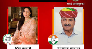 BJP candidate Diya Kumari won from Vidyadhar Nagar, Congress's Sitaram Aggarwal lost.