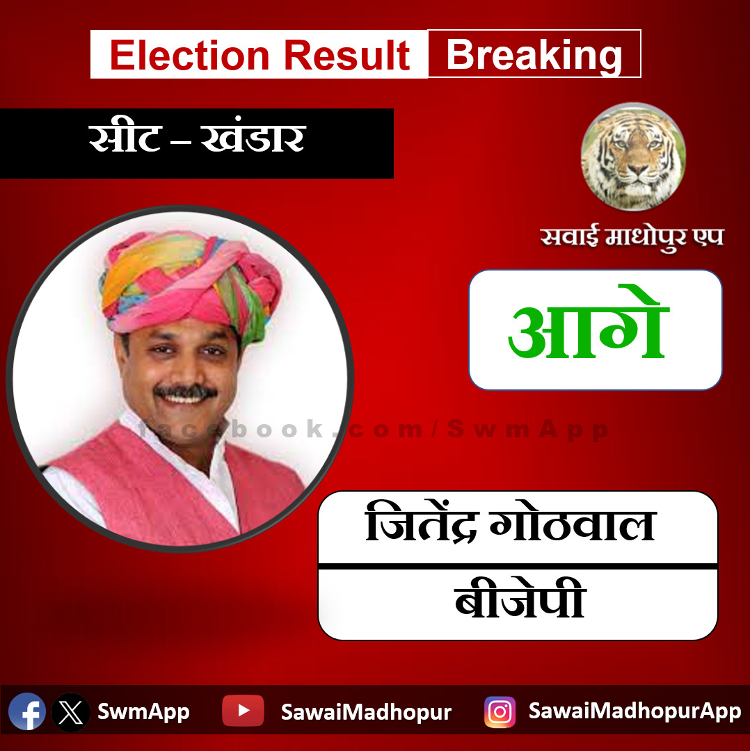 BJP candidate from Khandar assembly seat Jitendra Gothwal is ahead by 5418 votes in the fourth round.