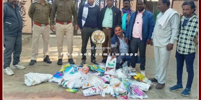 Seized 45 kg polythene and made a challan of 15 thousand 500 rupees in sawai madhopur