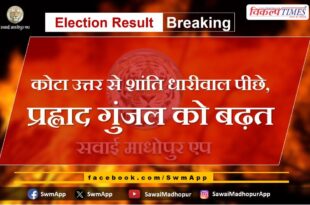 Shanti Dhariwal lags behind in Kota North, Gunjal has lead in Election Result