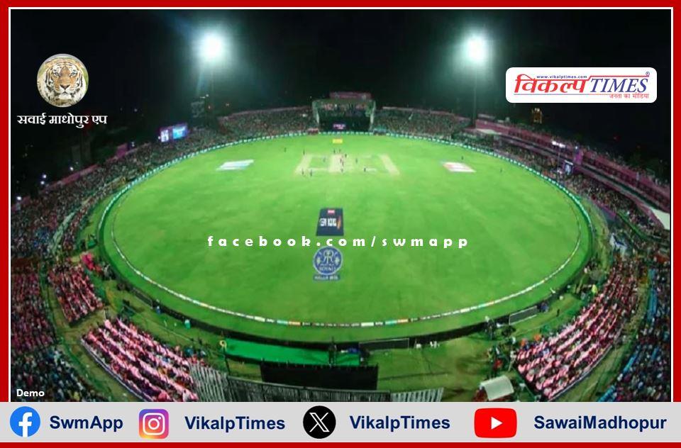 SMS stadium decorated on pink theme in Jaipur