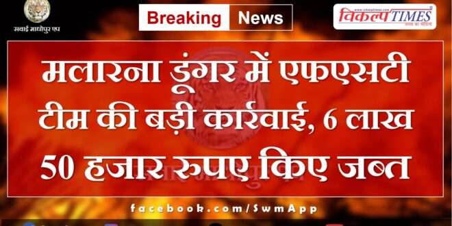Big action by FST team in Malarna Dungar Sawai Madhopur, Rs 6 lakh 50 thousand seized