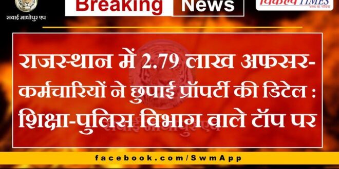 2.79 lakh officers-employees hid property details in Rajasthan
