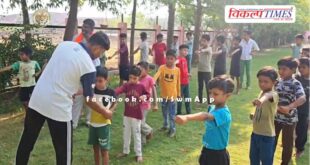 Children are learning karate and various sports in summer camp in chauth ka barwada sawai madhopur